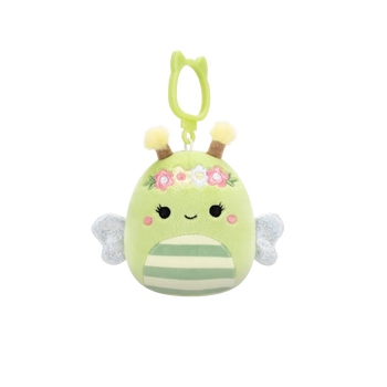 Peluche Squishmallows de 9 cm accrochable Sybil l'abeille verte