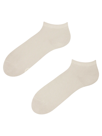 Socquettes beiges en fibres de bambou