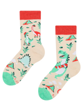 Chaussettes rigolotes pour enfants Skatepark dinosaure