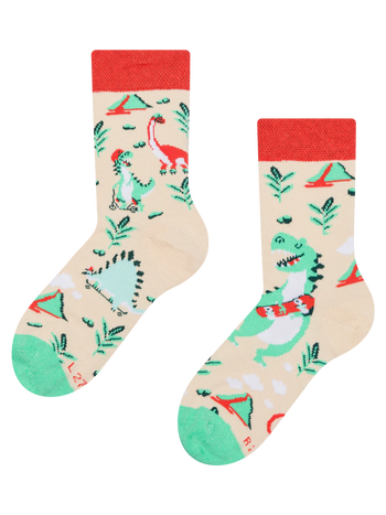 Chaussettes rigolotes pour enfants Skatepark dinosaure