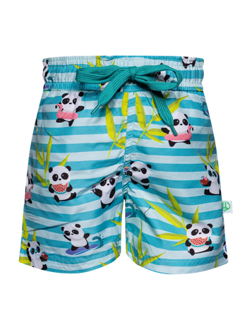 Short de bain rigolo pour garçons Panda en vacances
