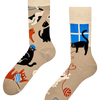 Chaussettes rigolotes en fibres de bambou Chats amoureux