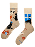 Chaussettes rigolotes en fibres de bambou Chats amoureux