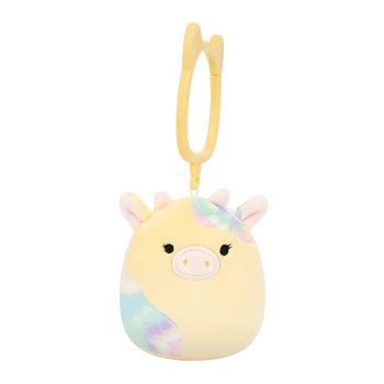 Porte-clés Squishmallows de 9 cm Rina la vache aux taches tie-dye