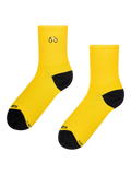 Chaussettes mi-mollet côtelées Cycliste en jaune