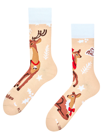 Chaussettes chaudes Cerf et biche de Noël