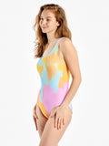 Maillot de bain une pièce rigolo pour femmes Camouflage pastel