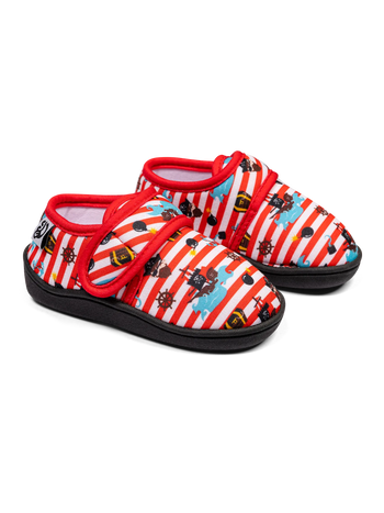 Pantoufles rigolotes à velcro pour enfants Pirate