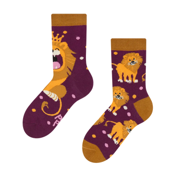 Chaussettes rigolotes pour enfants Roi de la jungle