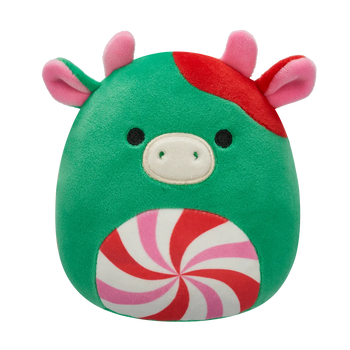 Peluche Squishmallows de 20 cm Ruben la vache verte au ventre tourbillonnant