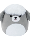 Peluche Squishmallows de 13 cm Arnold le chien de berger gris et blanc