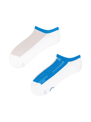 Chaussettes fonctionnelles grises et bleues pour baskets