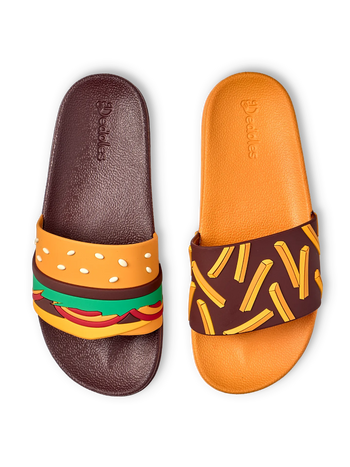 Sandales rigolotes Burger et frites