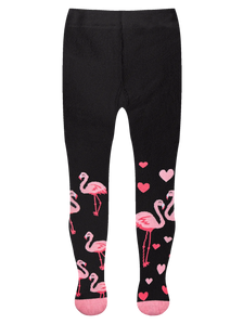 Collants antidérapants pour enfants Cœurs et Flamants roses