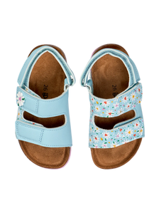 Sandales en liège pour enfants Petits coeurs et marguerites