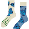 Chaussettes rigolotes en fibres de bambou Papillon bleu
