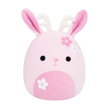Peluche Squishmallows de 20 cm Akiyo le Jackalope rose Sakura