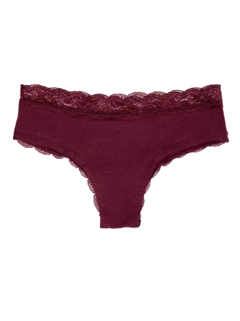 Culotte en dentelle bordeaux pour femmes