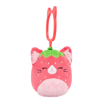 Porte-clés Squishmallows de 9 cm Olma le chat aux fraises
