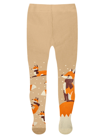 Collants rigolos pour enfants Renard avec écharpe