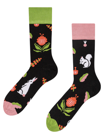 Chaussettes rigolotes en fibres de bambou Jardin folklorique