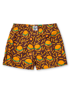 Caleçon rigolo pour hommes Burger et frites