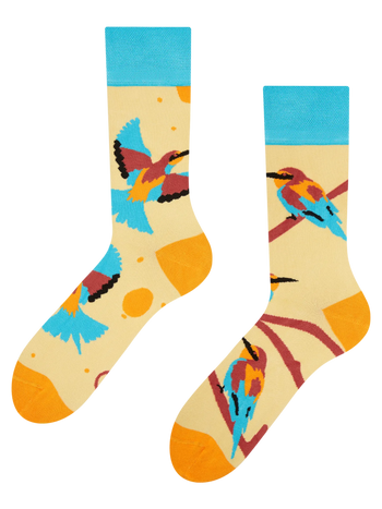 Chaussettes rigolotes en fibres de bambou Oiseau guêpier