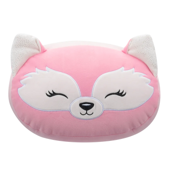 Peluche Squishmallows Stackables de 30 cm Rhiannon le renard rose aux yeux fermés