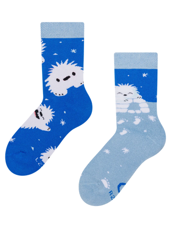 Chaussettes chaudes rigolotes pour enfants Petit Yéti