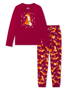 Pyjama rigolo pour femmes Renard et feuilles