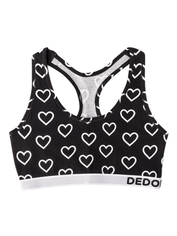 Bralette rigolote pour femmes Cœurs noirs et blancs