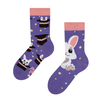 Chaussettes rigolotes pour enfants Lapin magique
