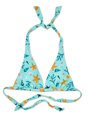 Haut de bikini triangulaire rigolo Coquillages