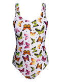 Maillot de bain une pièce rigolo pour femmes Papillons colorés