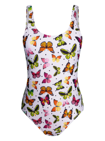 Maillot de bain une pièce rigolo pour femmes Papillons colorés