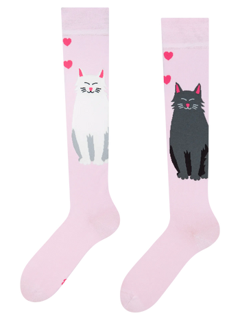 Mis-bas rigolos Chat noir et blanc