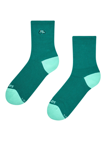 Chaussettes mi-mollet côtelées Cycliste vert