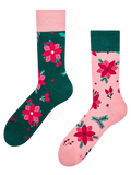 Chaussettes rigolotes Roses de Noël