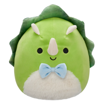 Peluche Squishmallows de 20 cm Tristan le tricératops vert au ventre duveteux