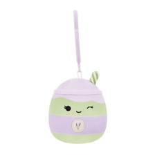 Porte-clés peluche Squishmallows de 9 cm Latchmi le latte matcha lavande