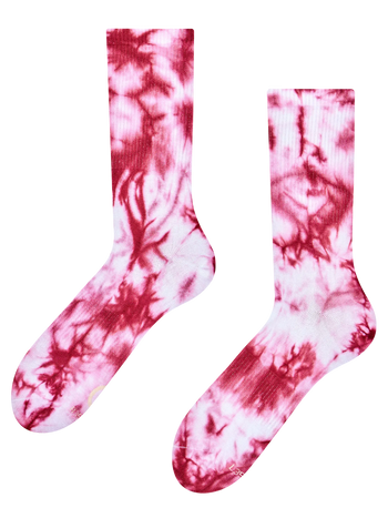 Chaussettes côtelées tie-dye bordeaux