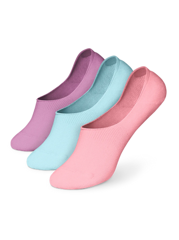 Paquet de 3 paires de chaussettes invisibles en coton Pastel
