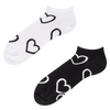 Socquettes rigolotes Petits cœurs noirs et blancs