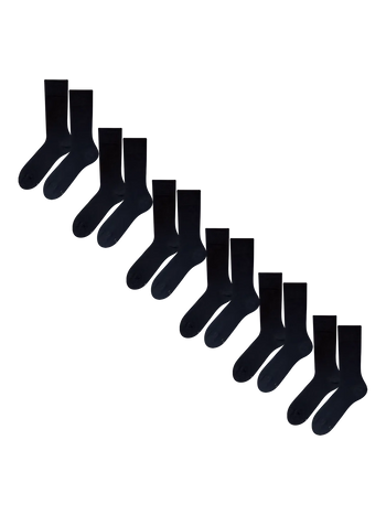 Lot de 6 chaussettes noires en coton peigné