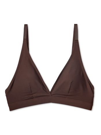 Bralette triangulaire sans coutures marron chocolat
