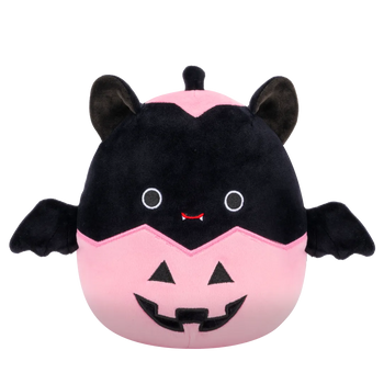 Peluche Squishmallows de 20 cm Emily la chauve-souris noire en lanterne rose