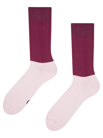 Chaussettes bordeaux et roses Équilibre