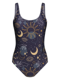 Maillot de bain une pièce rigolo pour femmes Ciel mystique