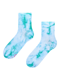 Chaussettes mi-mollet tie-dye vert aigue-marine