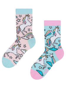 Chaussettes rigolotes pour enfants Licorne arc-en-ciel